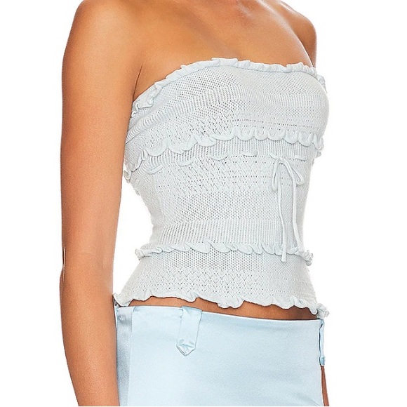 Balena Tube Top in Powder Blue GUIZIO XXS - Picture 4 of 5